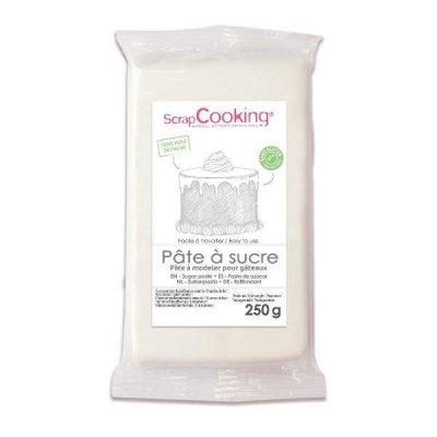 SCRAPCOOKING P&acirc;te &agrave; sucre parfum&eacute;e &agrave; la vanille,  (Blanc)