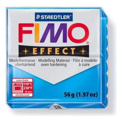 DTM LOISIRS CREATIFS P&acirc;te Fimo Effect Bleu Translucide 374 - 56 gr - Fimo - couleur variant