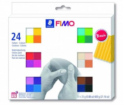 STAEDTLER P&acirc;te Fimo - Soft - 24 demi pains - Couleurs basiques - 26g 