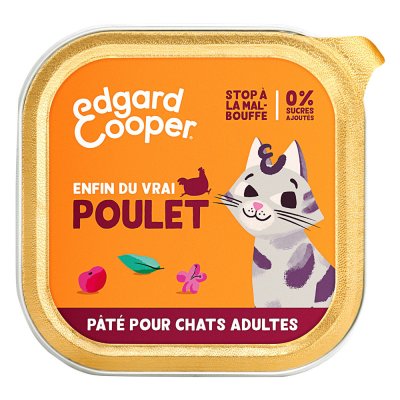  P&acirc;t&eacute;e pour chat adulte au poulet 85g Edgard Cooper