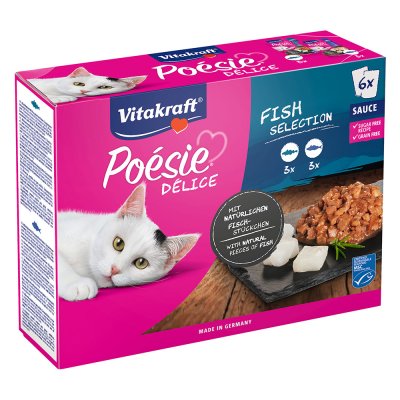 VITAKRAFT P&acirc;t&eacute;e Pour Chat Assortiment Poisson  - Le Paquet De 6 Sachets