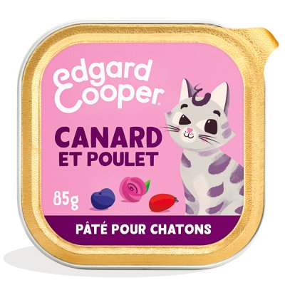 EDGARD COOPER P&acirc;t&eacute;e pour chatons au canard et au poulet 85g 