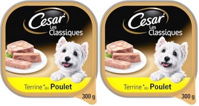 CESAR P&acirc;t&eacute;e Pour Chien Au Poulet  - La Barquette De 300g