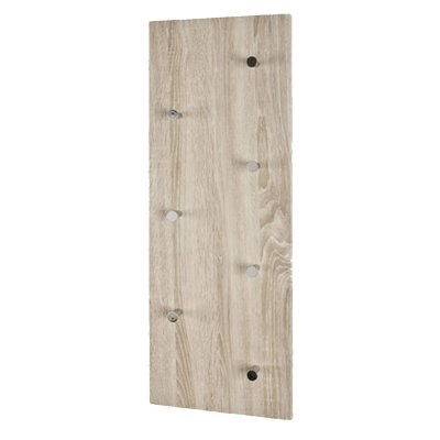 Patere Big Eddy - MDF chene et acier nickel&eacute; chrom&eacute; - 80x6x30 cm