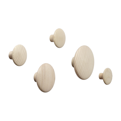 MUUTO Pat&egrave;re Design - Set de 5 pat&egrave;res DOTS Ch&ecirc;ne &Oslash; 17cm, 13cm, 9cm