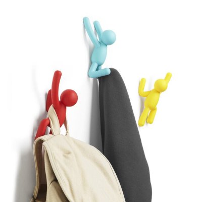UMBRA Pat&egrave;re murale en plastique multicolore avec bonhomme (lot de 3) buddy
