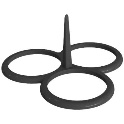 PATISSE  19232 moule &agrave; 3 blinis platine noir 10 cm