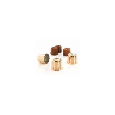 PATISSE  lot de 3 moules &agrave; cannel&eacute;s 5.5 cm en cuivre