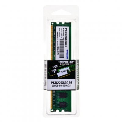 Patriot Memory S&eacute;rie Signature Module de m&eacute;moire DDR2 800 MHz PC2-6400 2Go (1x2Go) C6 - PSD22G80026