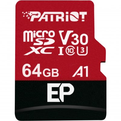 PATRIOT MEMORY Patriot PEF64GEP31MCX m&eacute;moire flash 64 Go MicroSDXC Classe 10, Carte m&eacute;moire