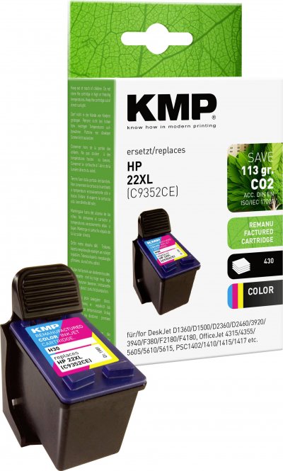 KMP Patrone HP C9352AE color Compatible 20ml H30
