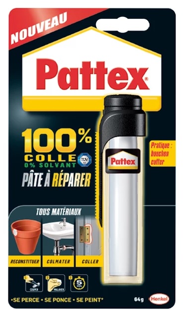 PATTEX  - Mastic &agrave; r&eacute;parer Epoxy tube de 64g 2668475 - Blanc