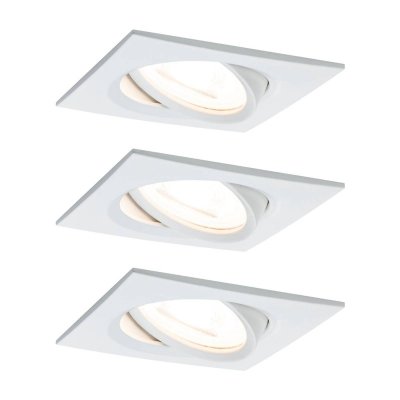 PAULMANN  3 spots Nova carr&eacute; inclinable/dimm. blanc