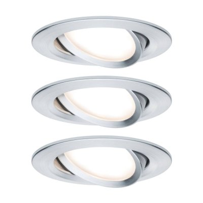 PAULMANN  3&nbsp;spots Nova Coin rond inclinable, alu