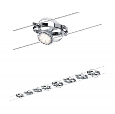 PAULMANN  Cardan syst&egrave;me c&acirc;ble 8l. chrome mat/chrom