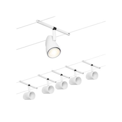 PAULMANN  Cup syst&egrave;me c&acirc;ble base 5 lampes blanc