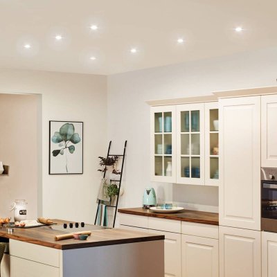 PAULMANN  Nova 3 spots encastr&eacute;s LED rond fixe alu