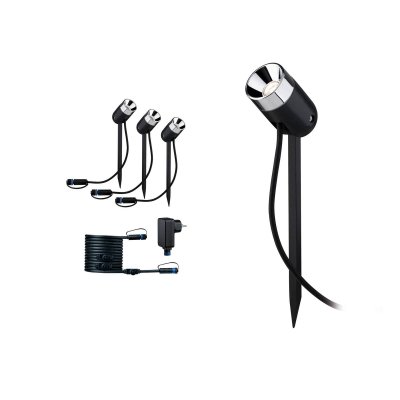 PAULMANN  Spot d'ext&eacute;rieur, Plastique, Piquet, 3er-Set