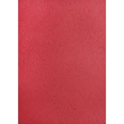 PAVO  Bo&icirc;te de 100 Plats de couverture A4 grain cuir 250 g Rouge