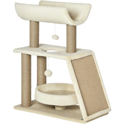 PAWHUT  - Arbre &agrave; chat - Panneaux de particules classe E1 - 60x30x76cm - Brun