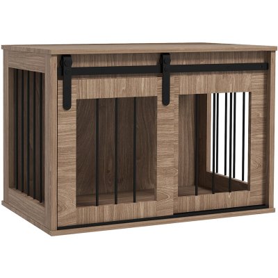 PAWHUT  - Cage pour chien - Panneau de particules - 80x54x57cm - Marron