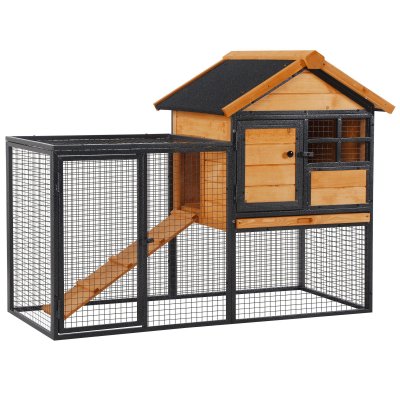 PAWHUT  - clapier - Bois de sapin - 122x63x92cm - Orange