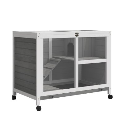 PAWHUT  - Clapier - Bois Massif - 91.5x53.3x73cm - Gris