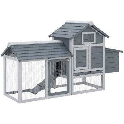 PAWHUT  - poulailler - Bois de sapin - 150.5x54x87cm - Gris