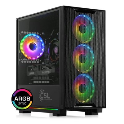 CSL COMPUTER PC Gaming CSL M10010 Intel Core i5-12400F (6&times; 2500 MHz) Radeon RX 7600 16 Go de RAM M.2 SSD 1000 Go