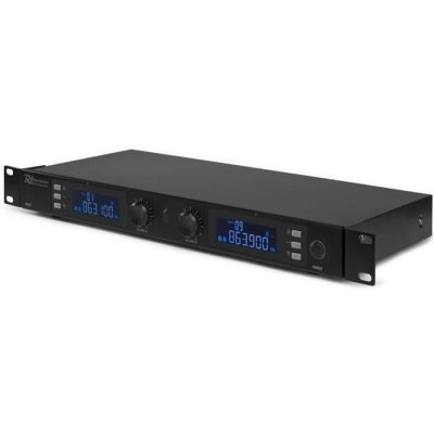 POWER DYNAMICS PD632C Set de micros sans fil 2x 20 canaux UHF - Emetteur + 2 micros &agrave; main - Noir