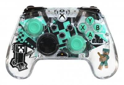 PDP  Minecraft Steve Diamond Print Multicolore, Transparent USB Manette de jeu PC, Xbox - Neuf