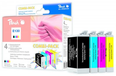 PEACH  314791 cartouche d''encre 4 pi&egrave;ce(s) Noir, Cyan, Magenta, Jaune