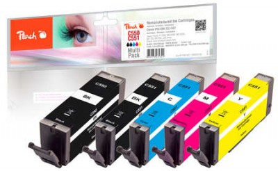 PEACH  320123 cartouche d'encre Noir, Cyan, Magenta, Photo noire, Jaune
