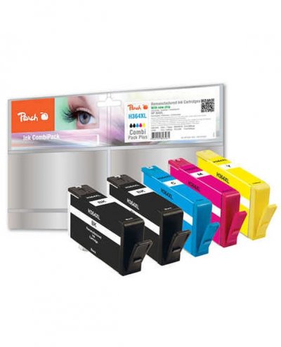 PEACH  Multipack Plus avec Puce Compatible avec HP No. 364XL