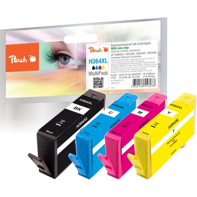 PEACH  PI300-370 cartouche d''encre 4 pi&egrave;ce(s) Rendement &eacute;lev&eacute; (XL) Noir, Cyan, Magenta, Jaune