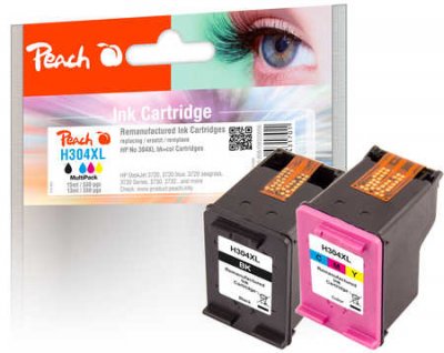 PEACH  PI300-808 Cartouche d'encre 2 pi&egrave;ce(s) Rendement &eacute;lev&eacute; (XL) Noir, Cyan, Magenta, Jaune