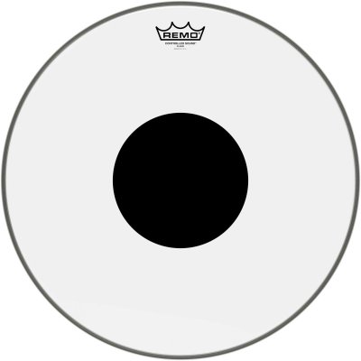REMO Peau De Tom Basse 18'' -  Cs Controlled Sound Transparente Rond Noir - Cs-0318-10