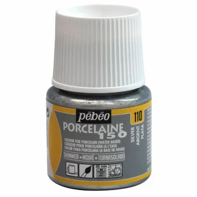  Pebeo 150 Porcelaine flacons de peinture sur porcelaine Argent&eacute; 45 ml