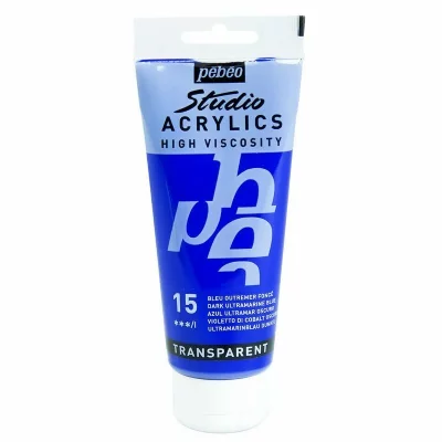 PEBEO P&eacute;b&eacute;o 837015 Studio Acrylique Tube Bleu Outremer Fonc&eacute; 100 ml