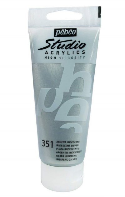 PEBEO P&eacute;b&eacute;o 837351 Studio Acrylique Tube Argent Iridescent 100 ml