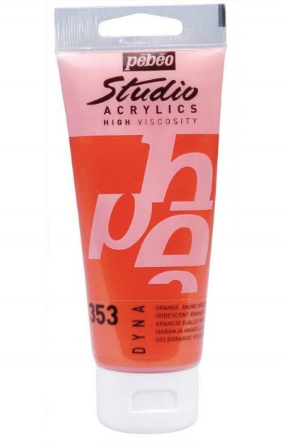 PEBEO P&eacute;b&eacute;o 837353 Studio Acrylique Tube Orange/Jaune Iridescent 100 ml