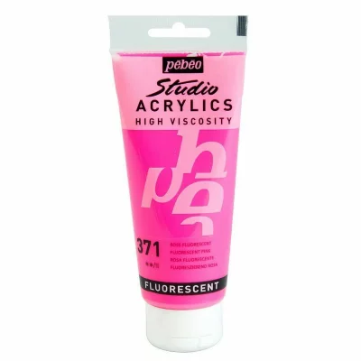 PEBEO P&eacute;b&eacute;o 837371 Studio Acrylique Tube Rose Fluorescent 100 ml