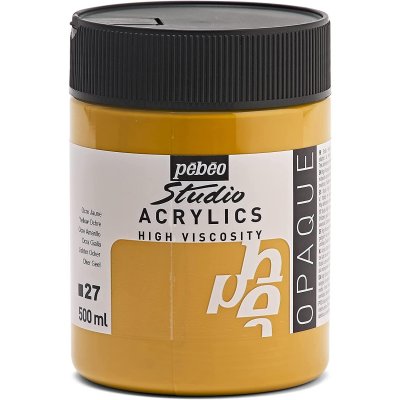 PEBEO P&eacute;b&eacute;o - Acrylique Fine Studio Acrylics - Peinture Acrylique Jaune - Ocre Jaune - 500 ml