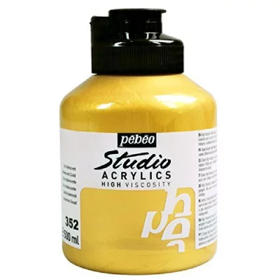 PEBEO P&eacute;b&eacute;o - Acrylique Fine Studio Acrylics - Peinture Acrylique Or - Or Gold - 500 ml 172352