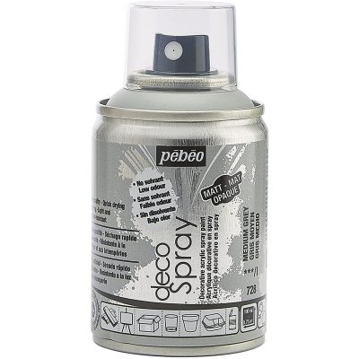 PEBEO  Bombe De Peinture - Decospray - Gris Moyen Mat - 100 Ml - P&eacute;b&eacute;o