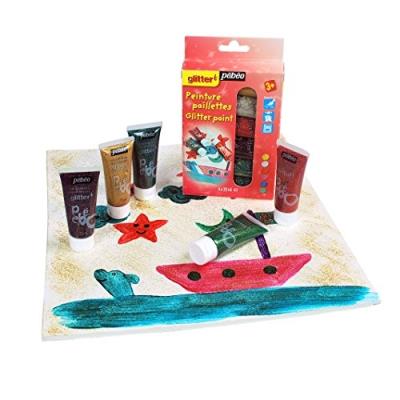 PEBEO P&eacute;b&eacute;o Kit D&eacute;couverte Peinture Paillettes 6 Tubes De 20 Ml Assorties
