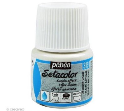 PEBEO  Setacolor Peinture pour su&eacute;dine Blanc Antique 45 ML