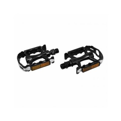 NEWTON BIKE Pedale vtt roulement etanche premium corps alu noir cage alu argent-noire 9-16 (paire)