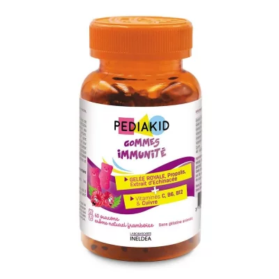 PEDIAKID  Gommes Immunit&eacute; - Go&ucirc;t Framboise - D&egrave;s 3 ans