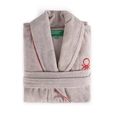BENETTON Peignoir beige en coton 360 g/m&sup2; taille L/XL Diempi